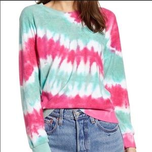 Wildfox Tie Dye Long Sleeve Pullover